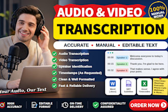 transcribe audio to text and do video transcription