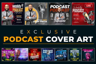 design a professional podcast cover art, podcast thumbnails, itunes podcast