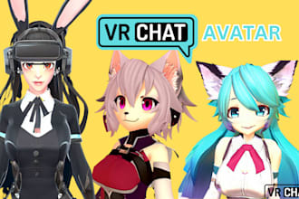 create custom vrchat furry anime 3d model, vrc chat in vroid