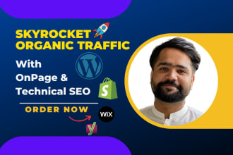 optimize technical, onpage SEO for wordpress shopify wix squarespace