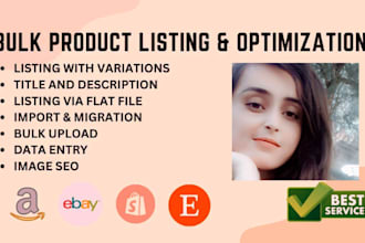 do amazon ebay  walmart, shopify bulk product listing bulk upload add product
