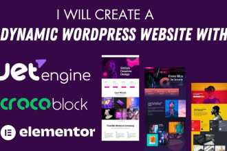 create a dynamic wordpress website with crocoblock jet engine elementor
