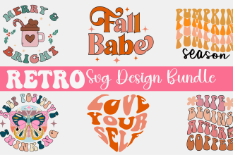do retro wavy groovy svg t shirt design bundle for etsy