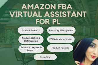 be your expert amazon virtual assistant and amazon account manager for fba pl