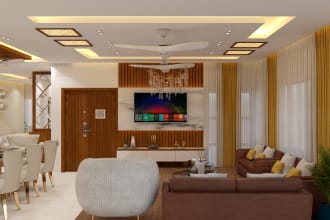 do interior design for bedroom, bathroom, kitchen, living, café, restaurant