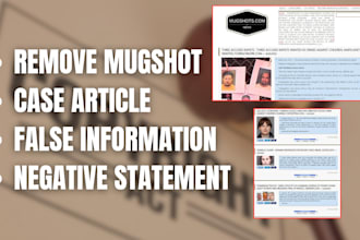 remove mugshots, bad news links, false information, negative articles