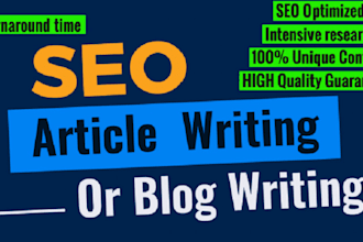 write an engaging, SEO optimized article or blogpost for you