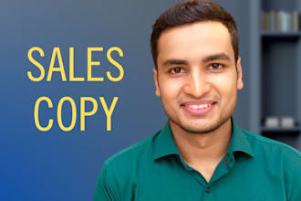 write sales copy and landing page as your copywriter