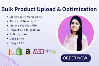 do bulk product listing or bulk product upload on amazon ebay shopify etsy or wo