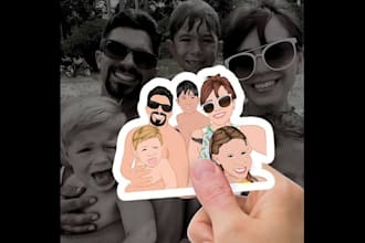 make family stickers caricature creative custmise
