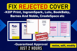 fix rejected KDP paperback cover format, hardcover for amazon kdp