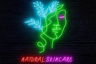 design 2 attractive neon light logo or  sign in just 5 hours