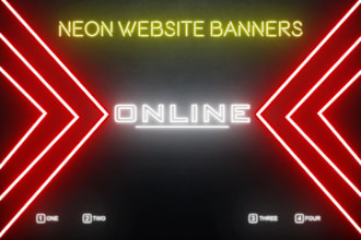 design neon website banners or neon logo