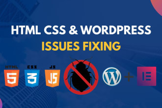 fix wordpress issues, html css errors, responsive issues or bug fix