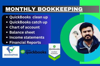 setup cleanup catchup  quickbooks,xero with bookkeeping and reconciliation