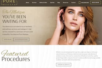 aesthetic med spa website wellness clinic website medical spa booking website