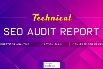 do website technical SEO audit with report on page action plan