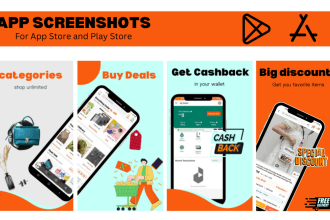 design app screenshots for play store and app store