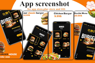 design modern app screenshots for app store and play store
