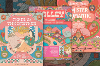 draw vintage illustration poster design for your music event