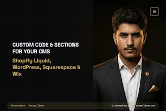 design section custom code squarespace, shopify, wix wordpress websites