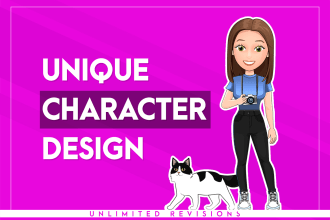 design 100 percent unique and minimal mascot, cartoon character or logo