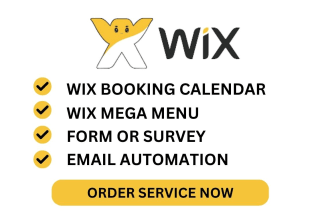 do wix booking calendar, wix mega menu, wix form survey, wix email automation