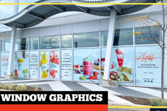 design custom window graphics, storefront, window sticker and shopfront design