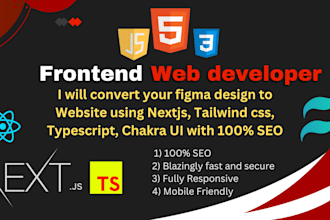 be your expert frontend web developer html, react, next js