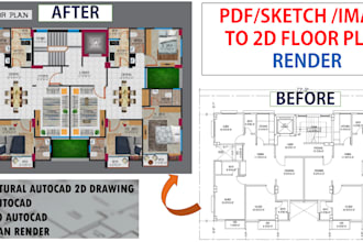 redraw and illustrate floor plan