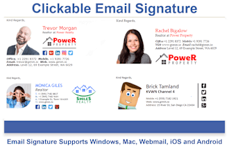 design a clickable html email signature