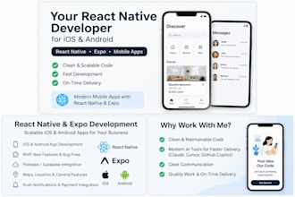 be your react native and expo developer for ios and android