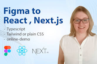 I will convert figma to react or next js website as a front end developer