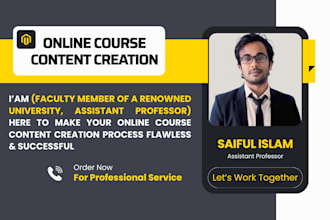 write online course content, lesson plan and course curriculum