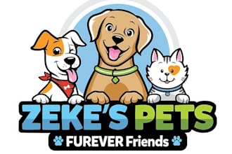 create modern pet, dog, cat, or animal logo design