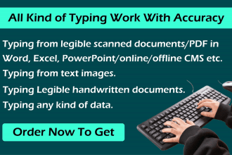 do english and urdu typing jobs, retype scanned documents