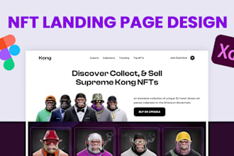 design nft landing page in figama or adobe xd
