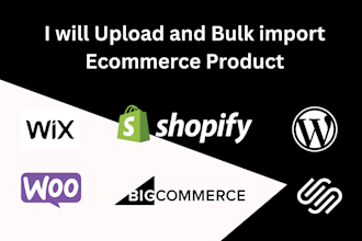 upload and bulk import product on shoplfy, wix, woocommerce, bigcommerce, square