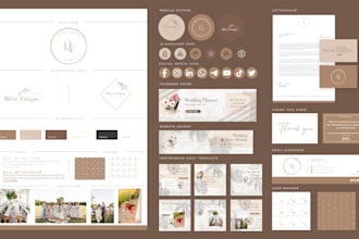 design feminine signature logo, social media kit, complete branding kit