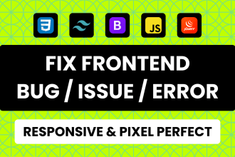 fix website frontend bugs in CSS and js and their framework responsive