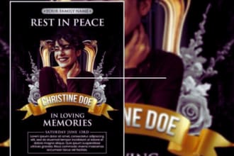 create funeral flyer, obituary, church flyers