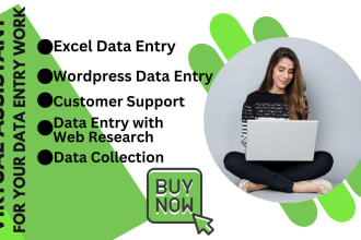 do any virtual assistant, data entry and web research job