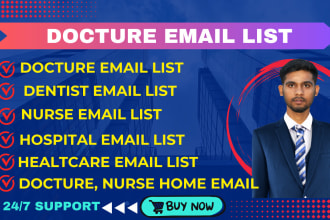 provide USA, UK canada all hospital, dentist, doctor email list