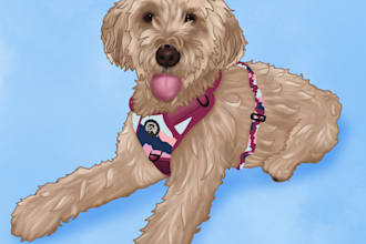 create a cartoon portrait of your dog