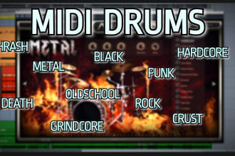 create realistic midi drums for your rock punk metal songs