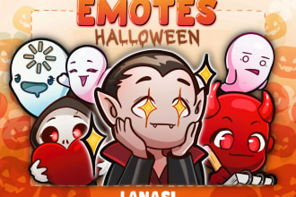 create cute custom twitch or discord halloween emotes