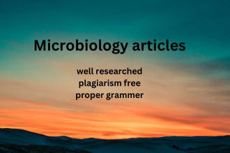 write articles on microbiology