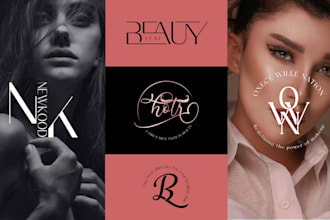 do luxury cosmetics makeup beauty salon spa logo design