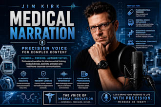 narrate your medical voice over or healthcare video