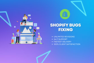 fix shopify store bugs, theme customization liquid coding
